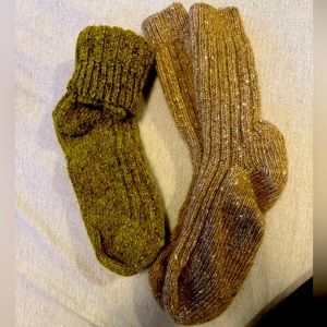 Three pairs of handmade natural wool socks